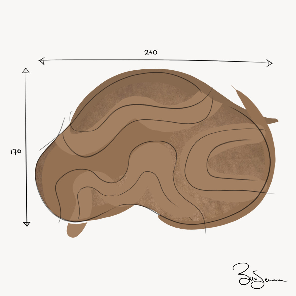 Alya vloerkleed bruin