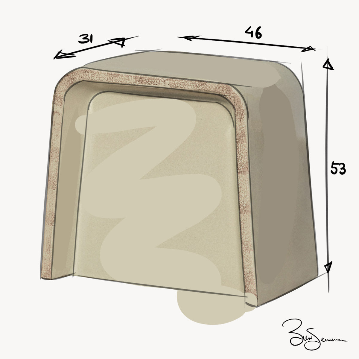 Shoal bijzettafel beige