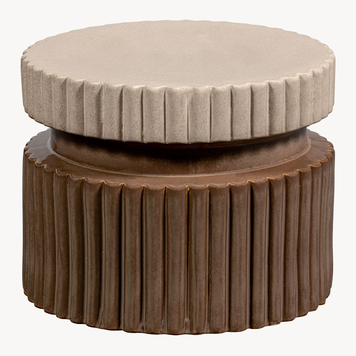 Geer bijzettafel beige taupe