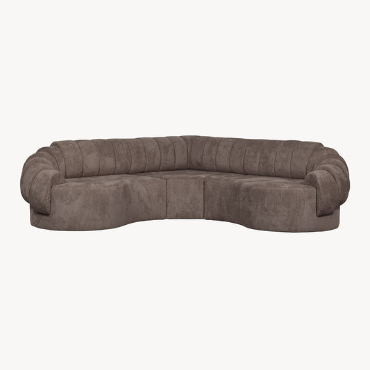 Cocoon hoekbank donkergrijs/bruin
